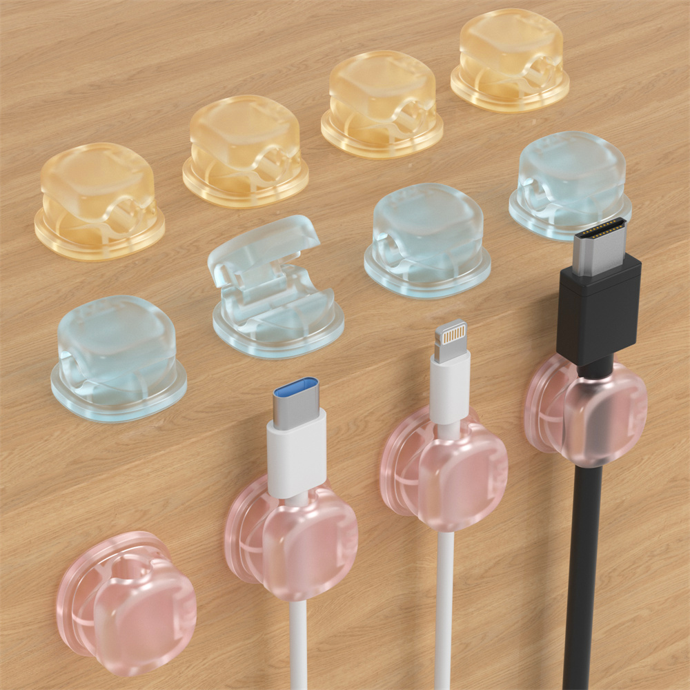 Desk Cable Organizer - 3 прозрачных магнитных органайзера для кабелей,