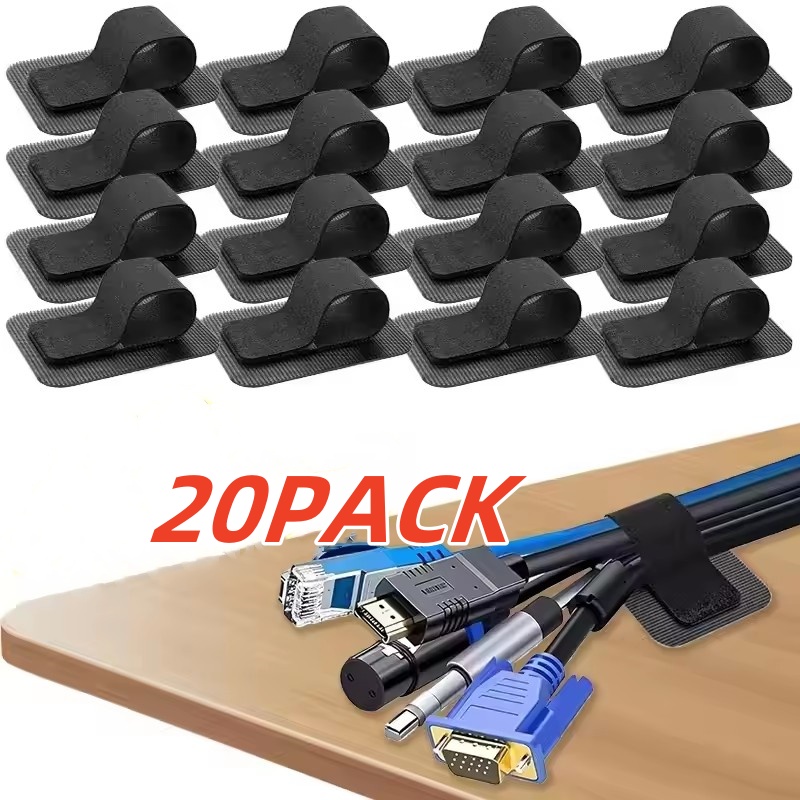 Desk Cable Organizer - 4/20 шт. многоразовые самоклеящиеся регулируемые стяжки-липучки