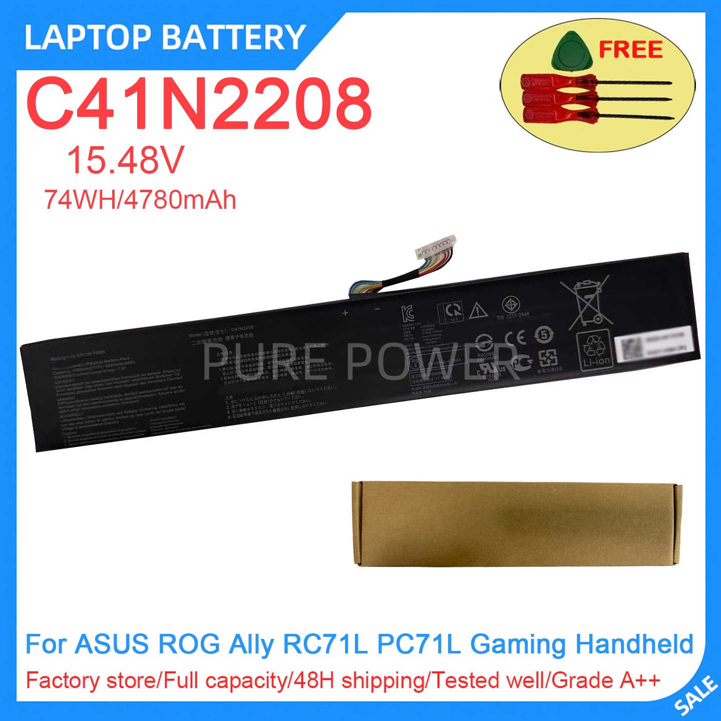 Pc Gaming Asus - Новая батарея для ноутбука C41N2208 15.48V