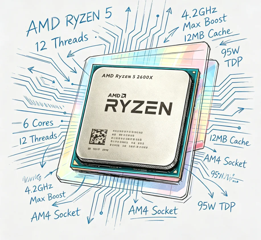 Pc Gaming Mid Range - Процессор AMD Ryzen 5 2600X для