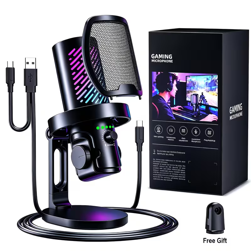 Pc Gaming Youtubers - Игровой микрофон Tenlamp RGB USB для