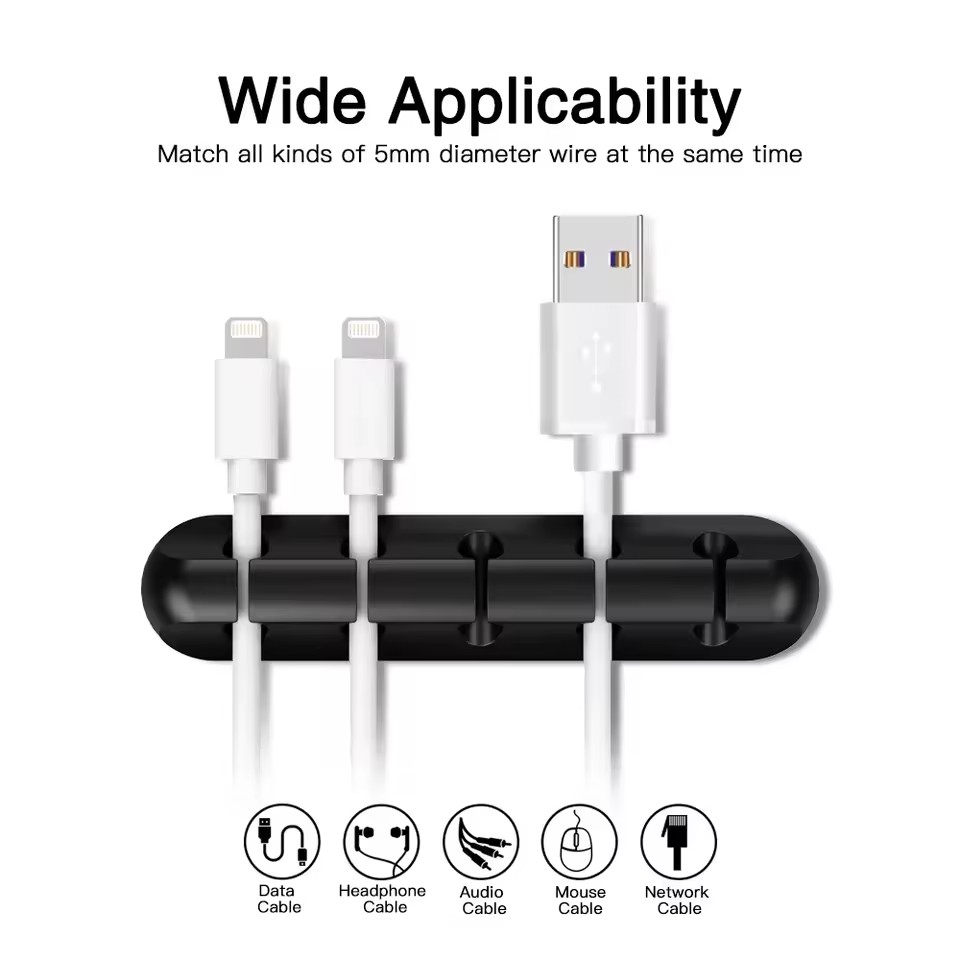 Desk Cable Organizer - Силиконовый органайзер для USB-кабелей, держатель для