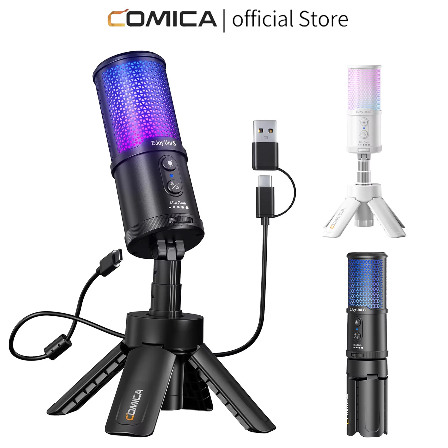 Pc Gaming Youtubers - Игровой USB-микрофон COMICA RGB с конденсаторным