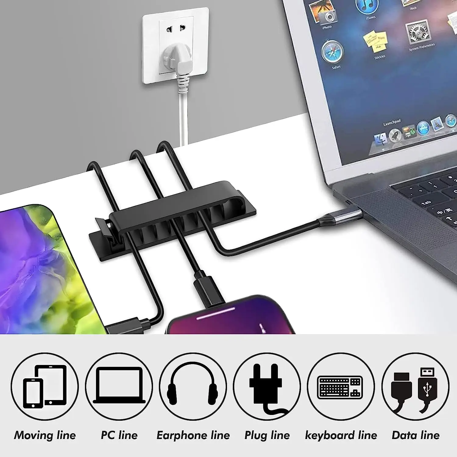 Кабельный органайзер Самоклеящ – обзор и цена Desk Cable Organizer