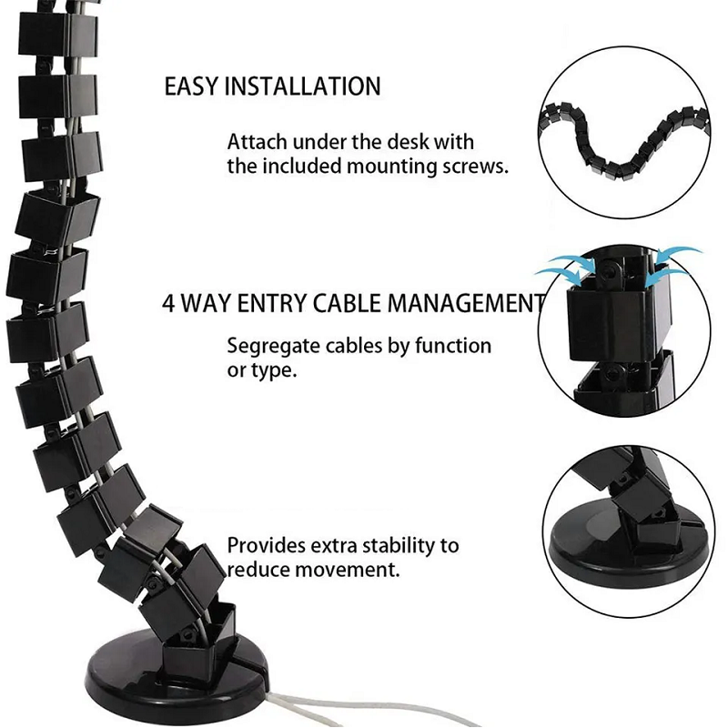 Кабель-канал для проводов под  – обзор и цена Desk Cable Organizer